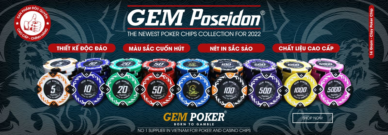 200 Chip Poker Clay POSEIDON Ver 2.0 - 2022