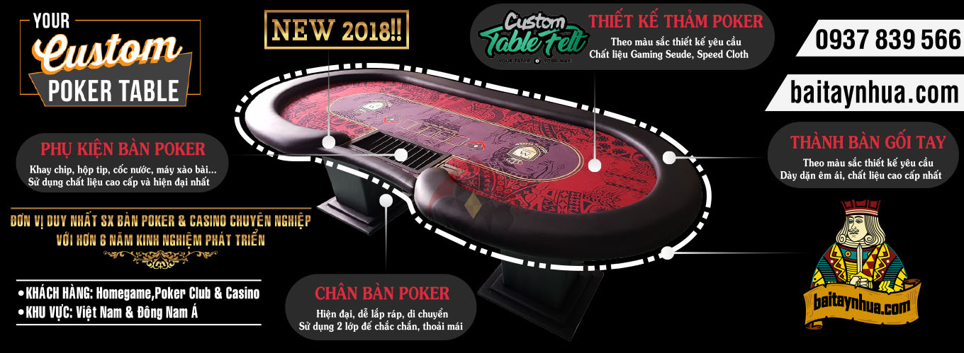 Bàn Poker Cao Cấp 036 - NEW MODEL 2019!