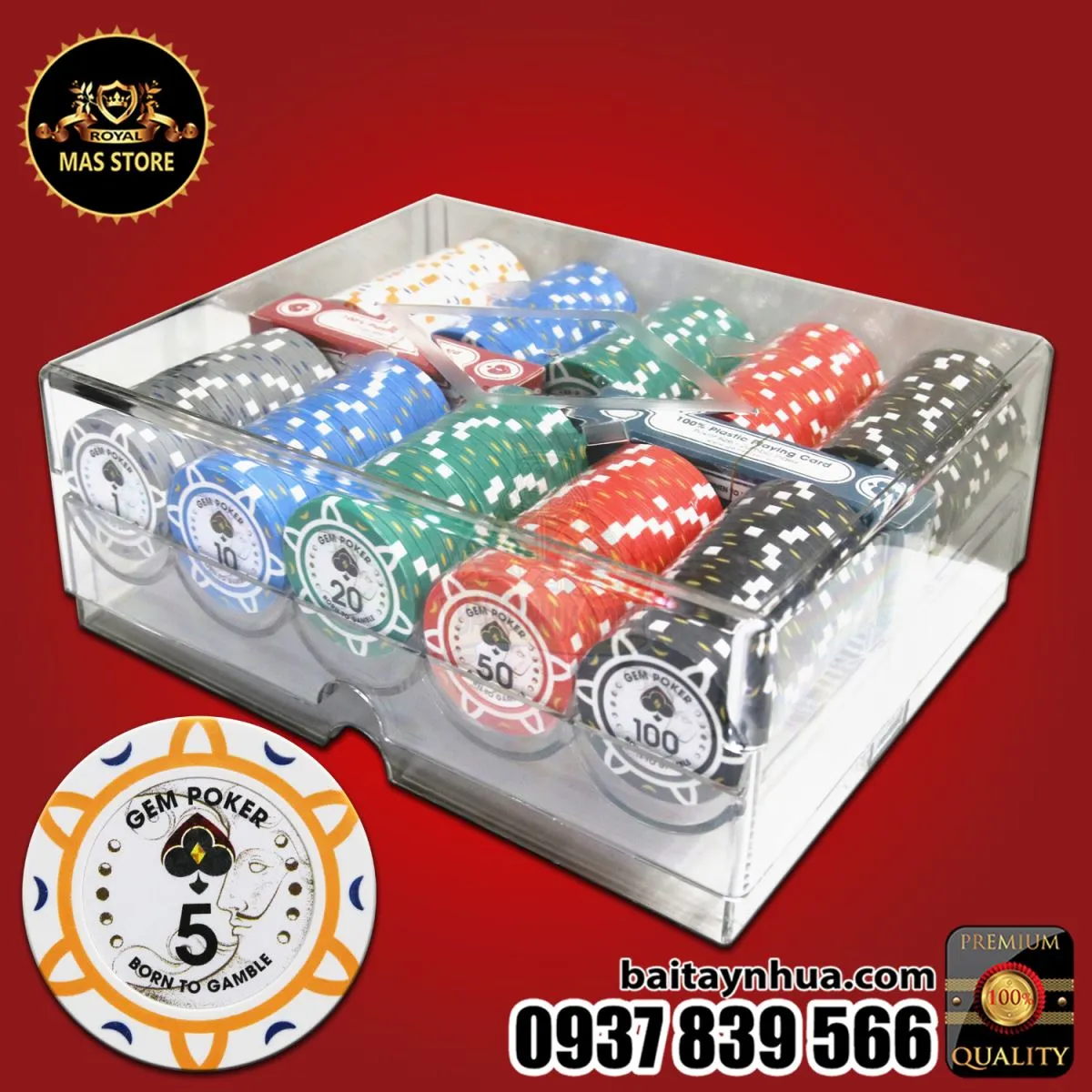 200 Chip Poker Clay GEM Luna 2022