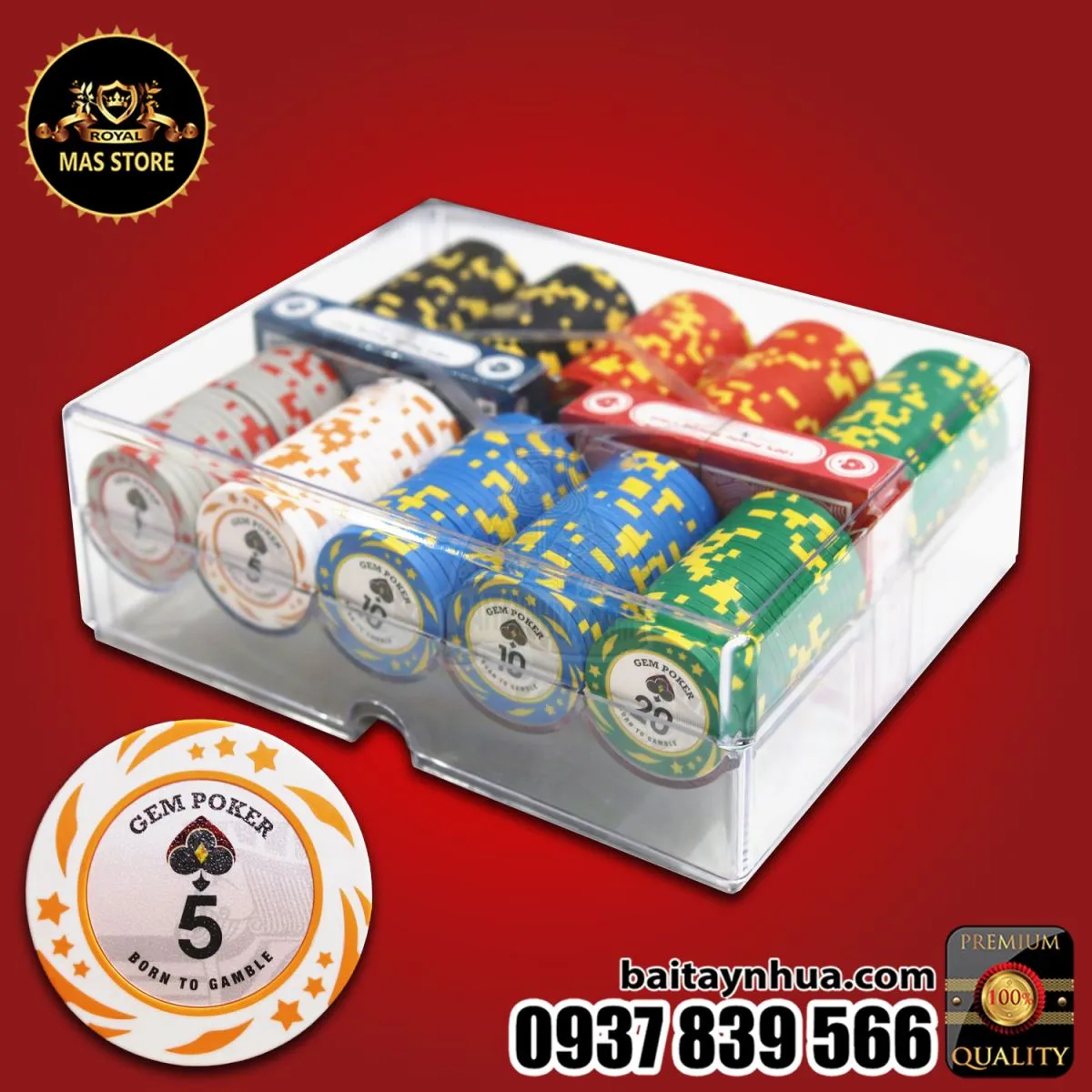 200 Chip Poker Clay KINGSTAR Cao Cấp