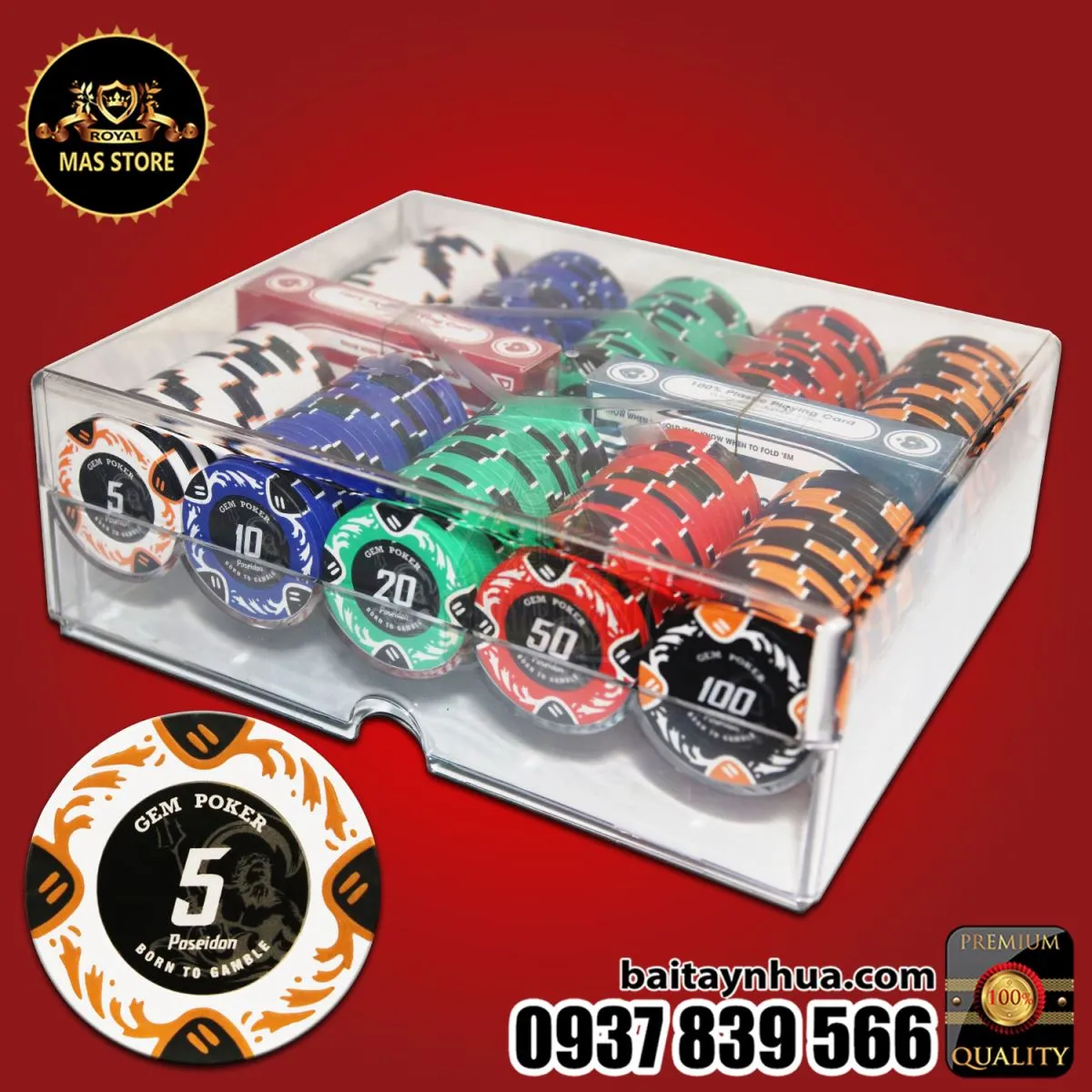 200 Chip Poker Clay POSEIDON Ver 2.0 - 2022