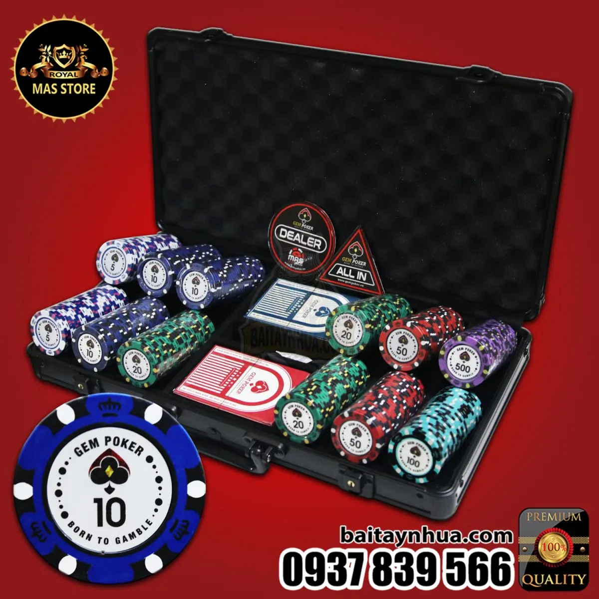 300 Chip Poker BIGBANG Có Số Cao Cấp - GPC01