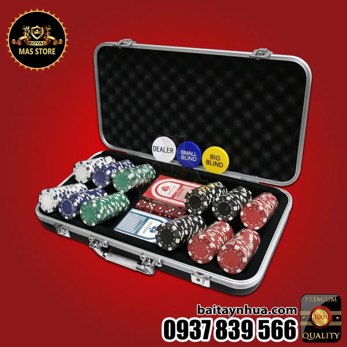 300 Chip Poker Không Số Cao Cấp
