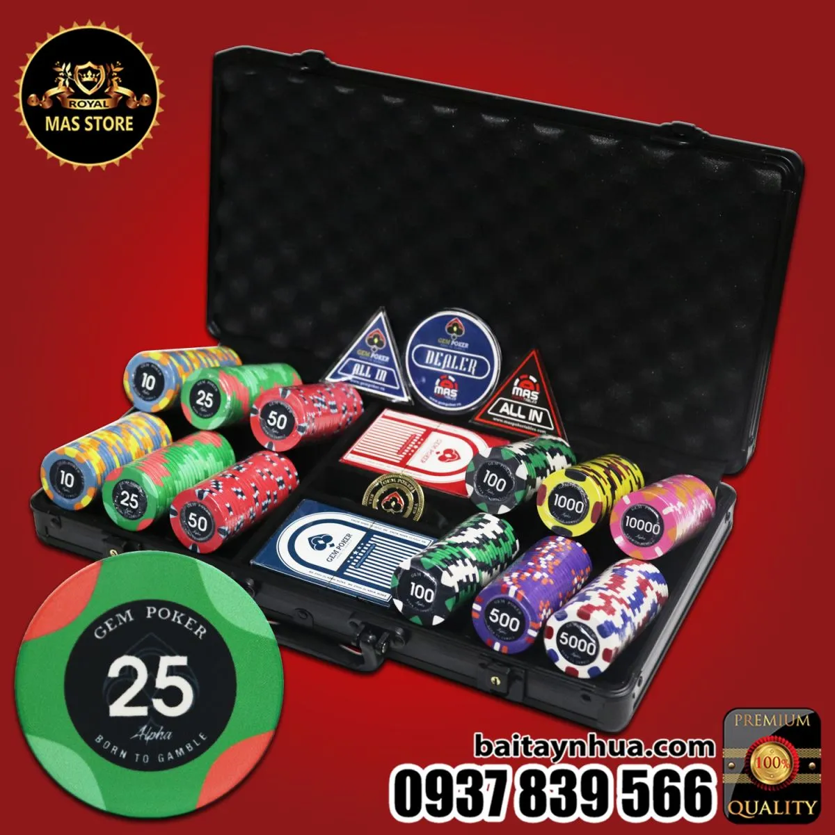 300 Chips Sứ CERAMIC Cao Cấp - GEM ALPHA