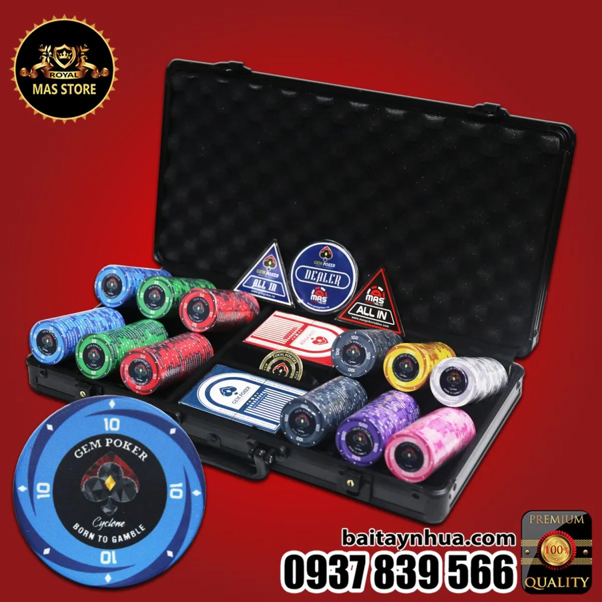 300 Chips Sứ CERAMIC Cao Cấp - GEM CYCLONE