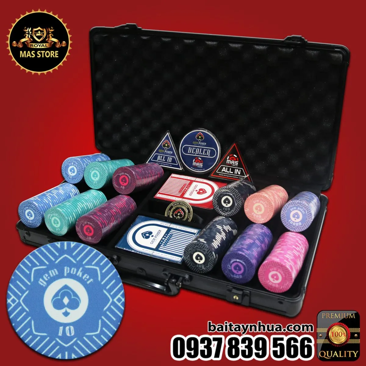 300 Chips Sứ CERAMIC Cao Cấp - GEM EDEN