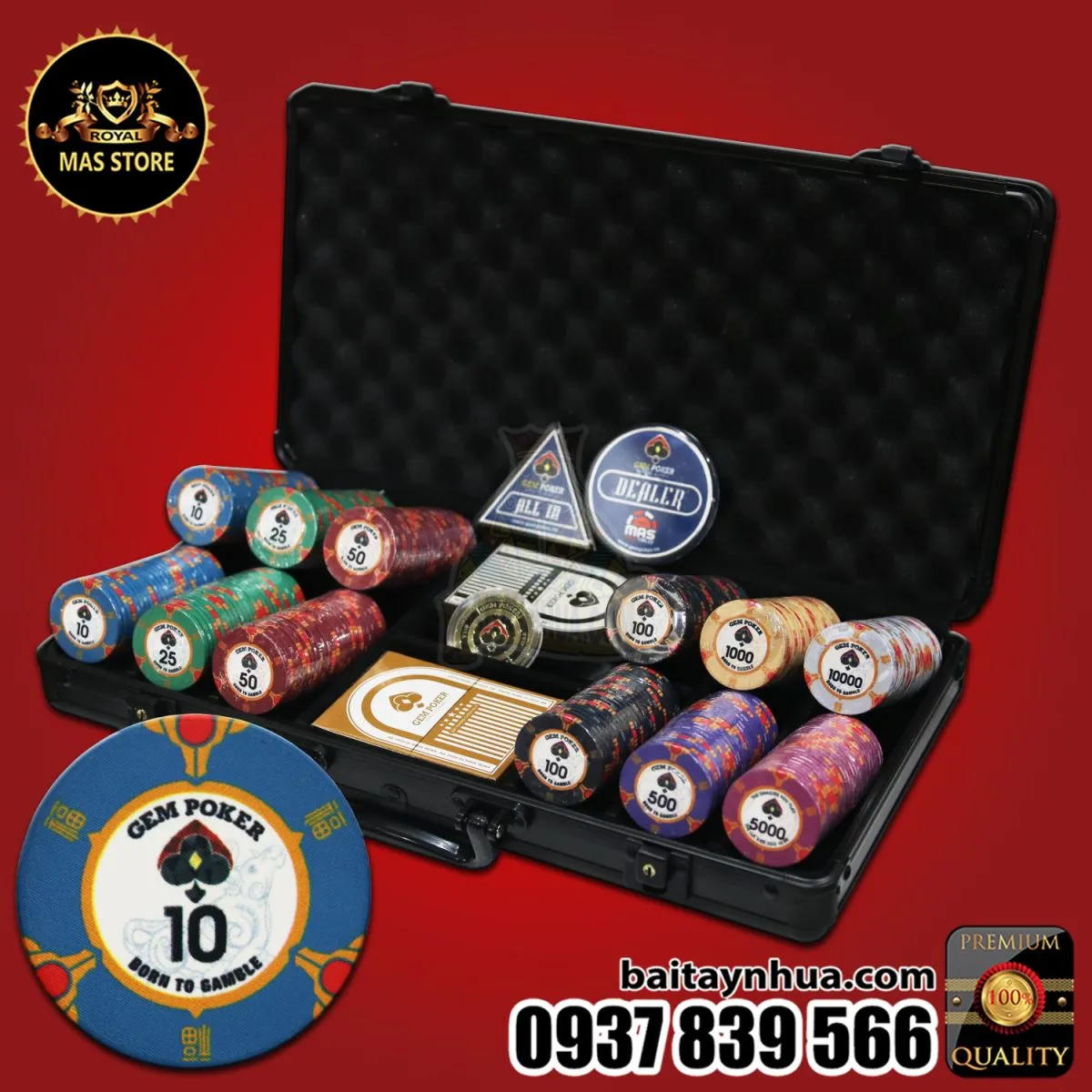 300 Chips Sứ CERAMIC Cao Cấp - GEM OX