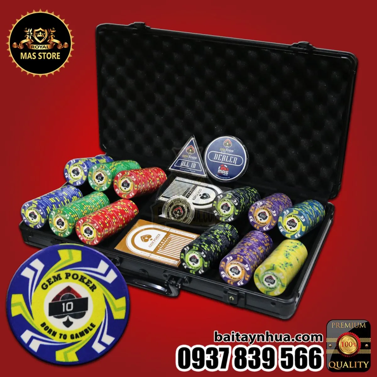 300 Chips Sứ CERAMIC Cao Cấp - GEM TYPHOON