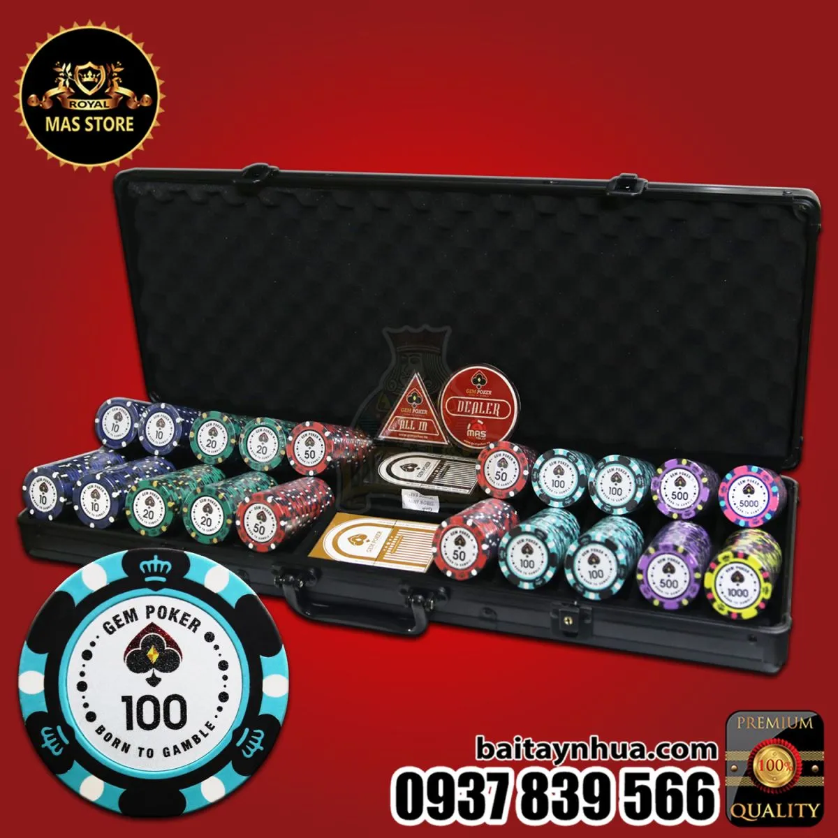 500 Chip Poker BIGBANG Có Số Cao Cấp - GPC01