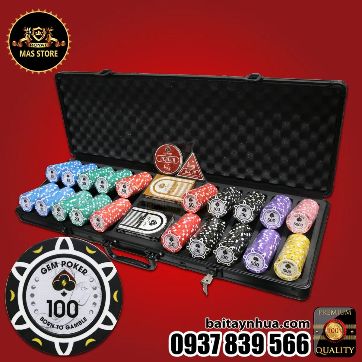 500 Chip Poker Clay GEM Luna - 2022