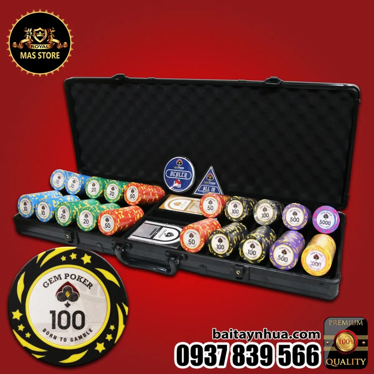 500 Chip Poker KINGSTAR Có Số Cao Cấp - GPC03