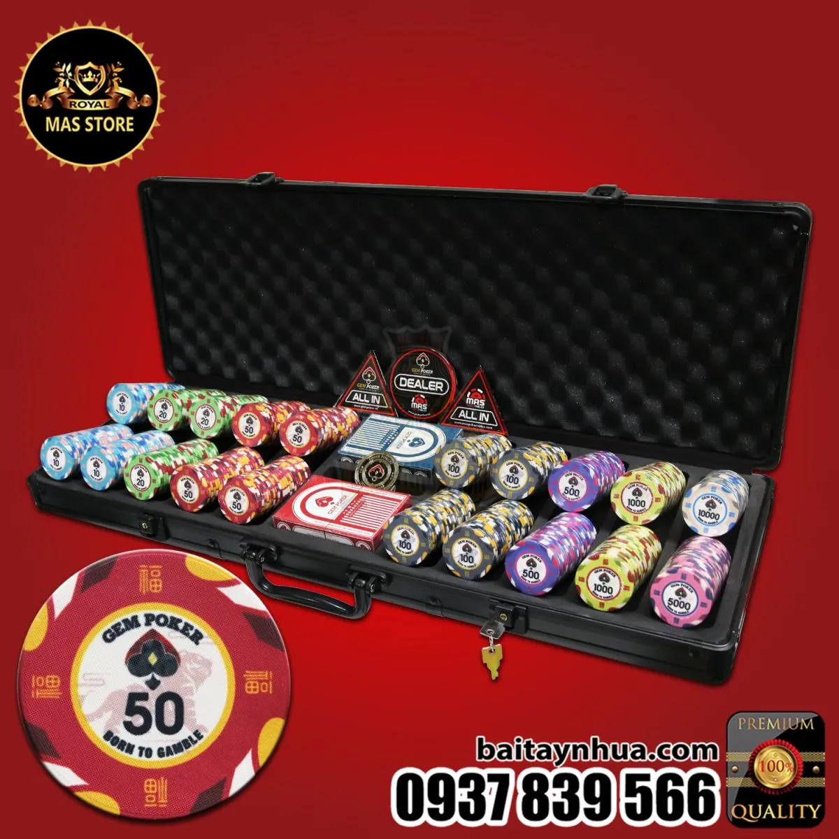 500 Chip Poker Sứ GEM Tiger® 2022