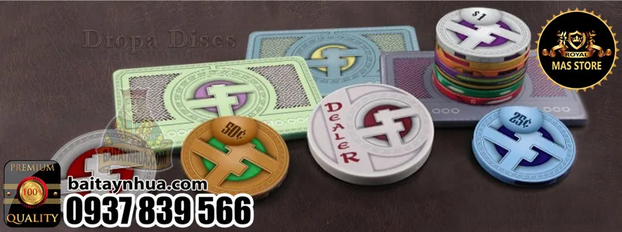 500 Chips DROPA DISCS 100% Ceramic - Vali Gỗ