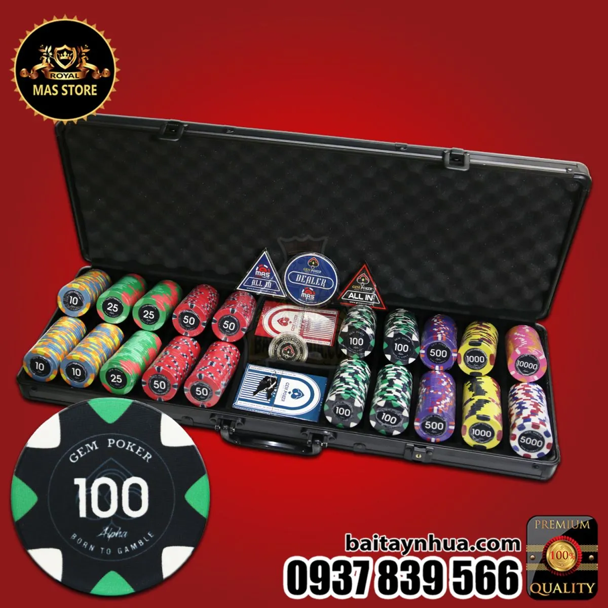 500 Chips Sứ CERAMIC Cao Cấp - GEM ALPHA