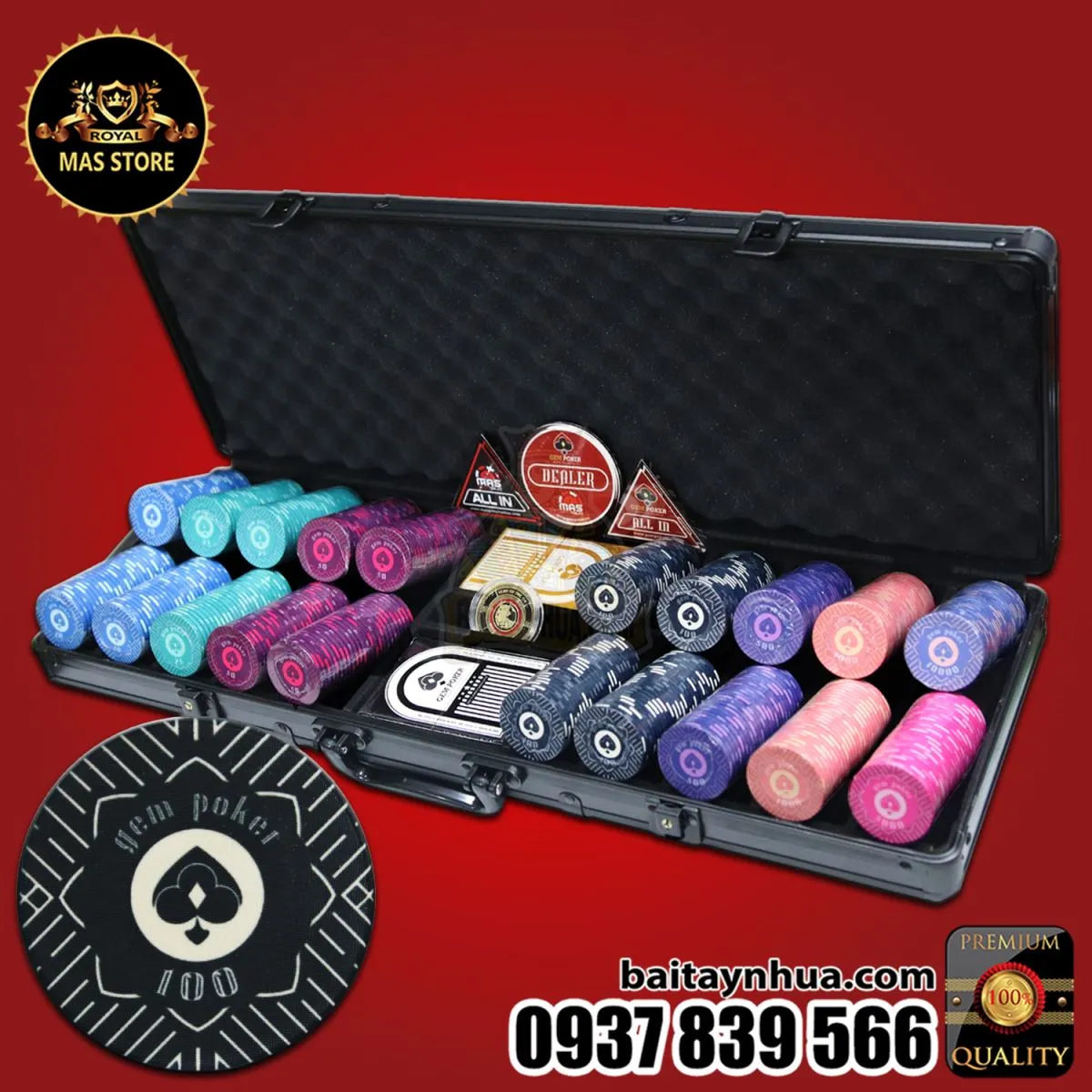 500 Chips Sứ CERAMIC Cao Cấp - GEM EDEN