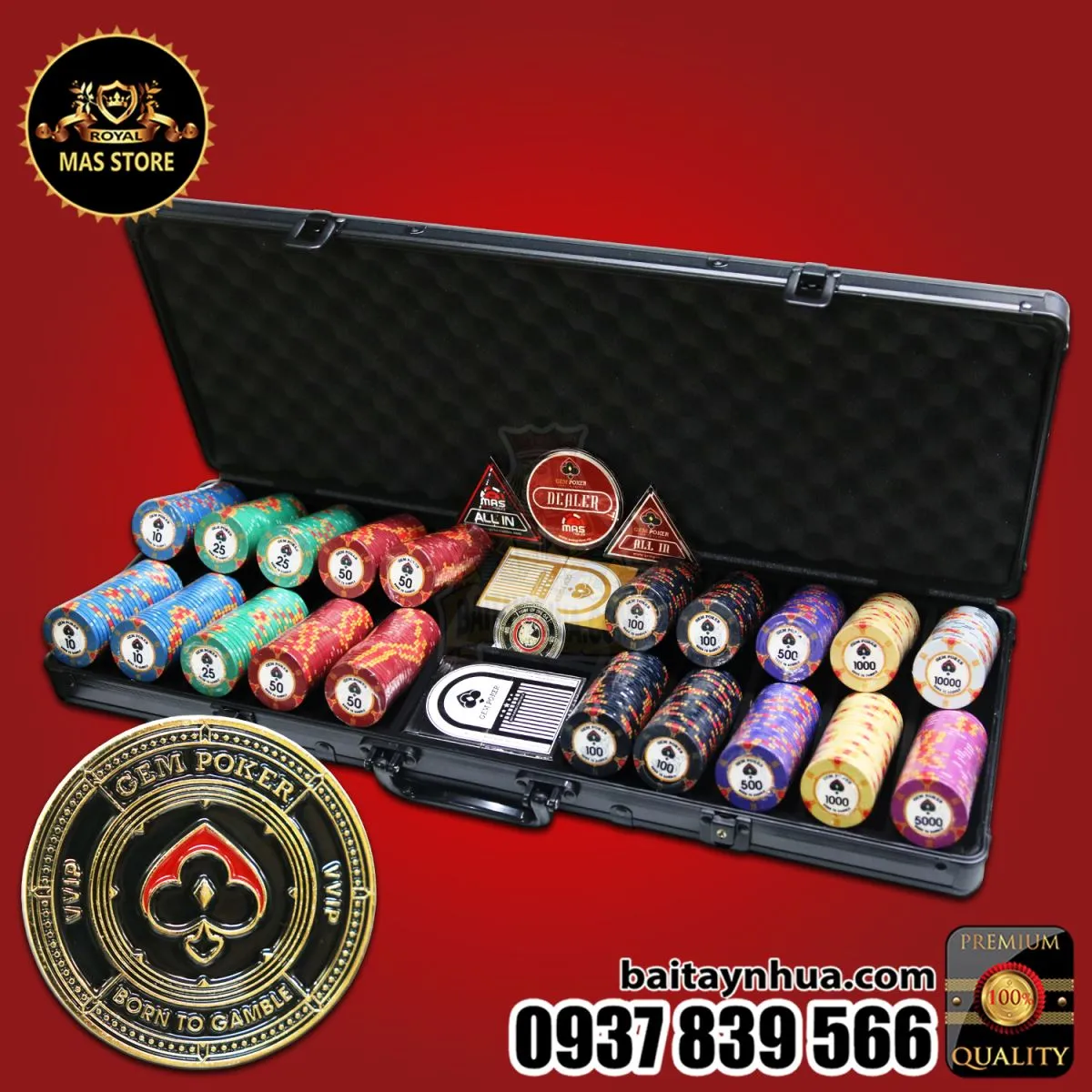 500 Chips Sứ CERAMIC Cao Cấp - GEM OX