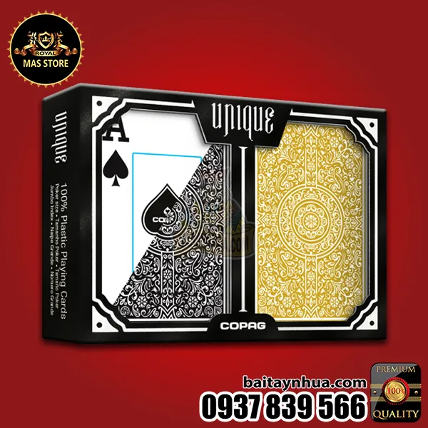 Bài Nhựa Poker COPAG Unique 100% Plastic - BLACK/GOLD