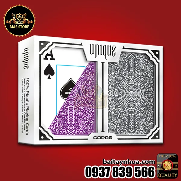 Bài Poker COPAG Unique 100% Plastic - PURPLE/GRAY