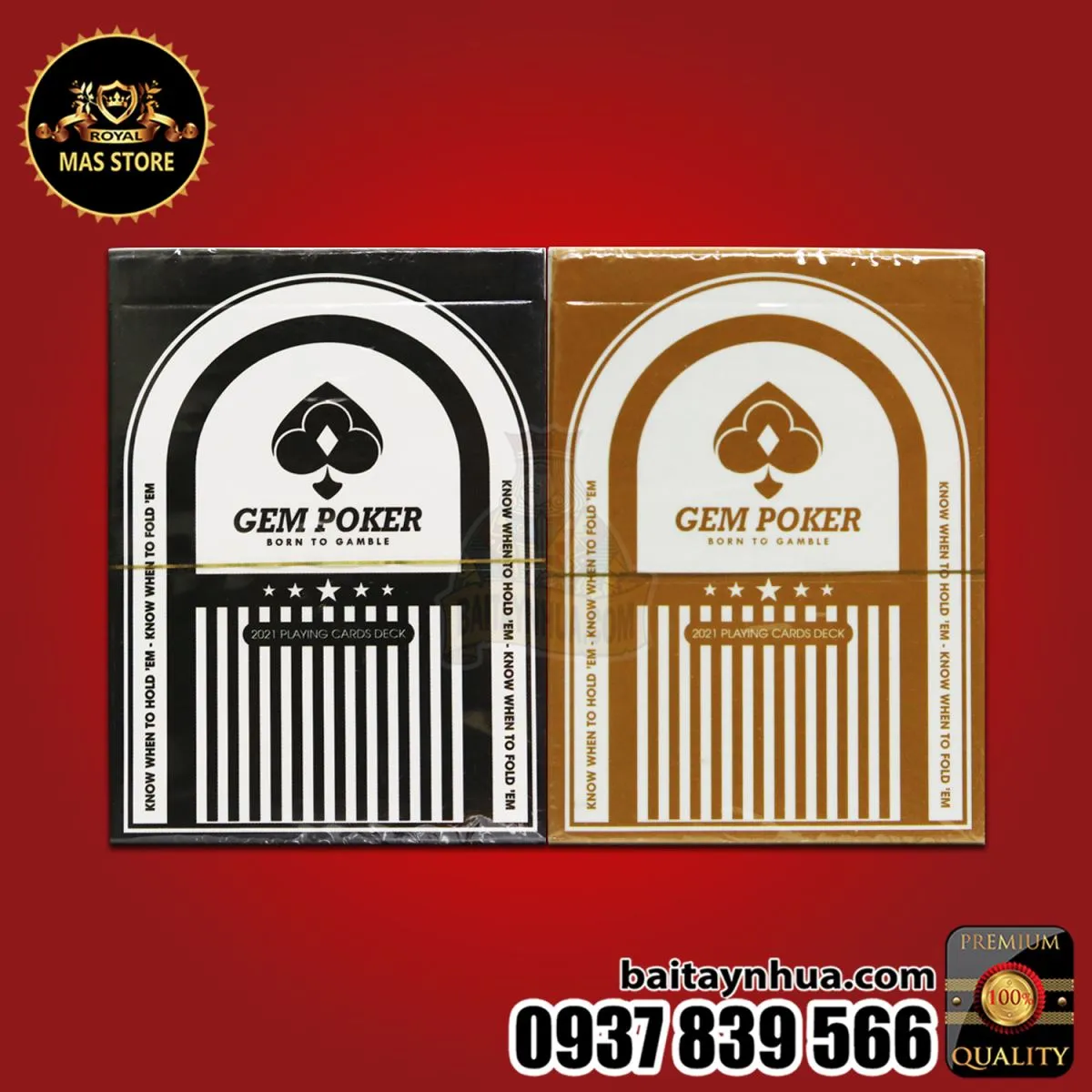 Bài Poker GEM CAO CẤP 100% Plastic | ONYX & MUSTARD