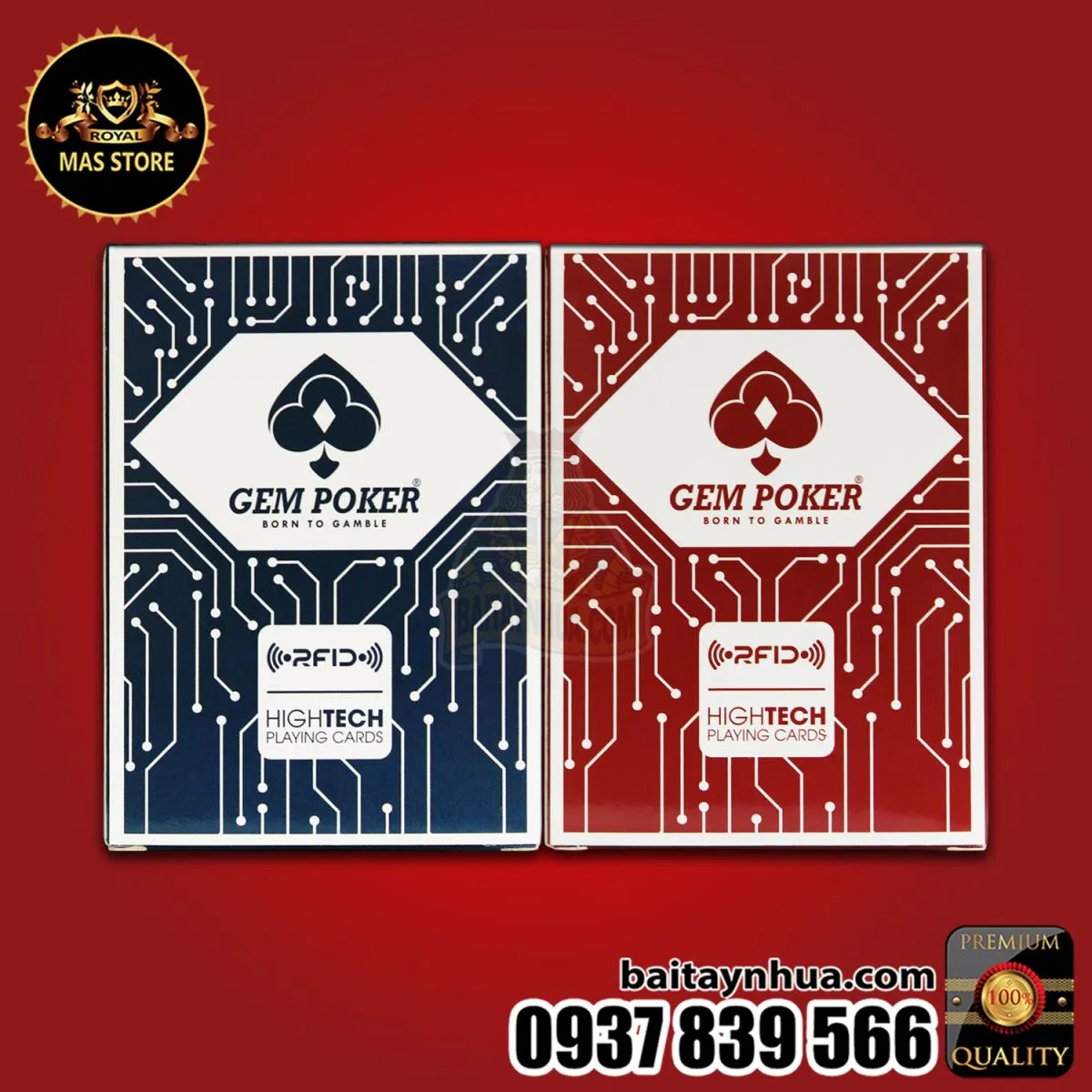 Bài Poker GEM RFID® CAO CẤP 100% Plastic