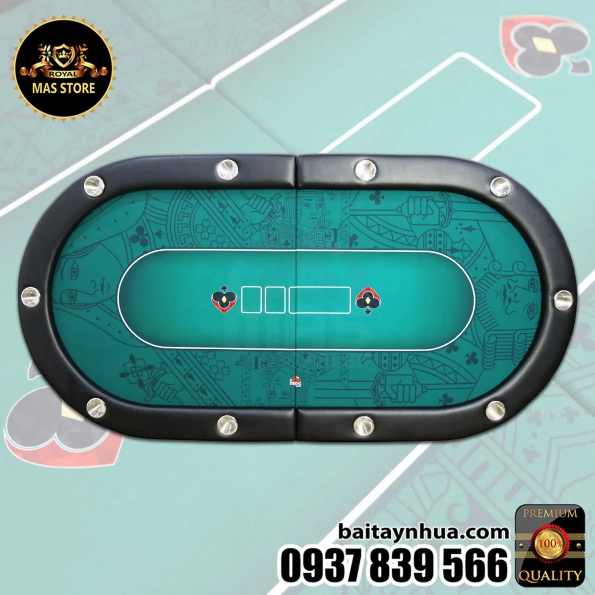 MẶT BÀN POKER GẬP MASFOLD® - MFT04 I Green