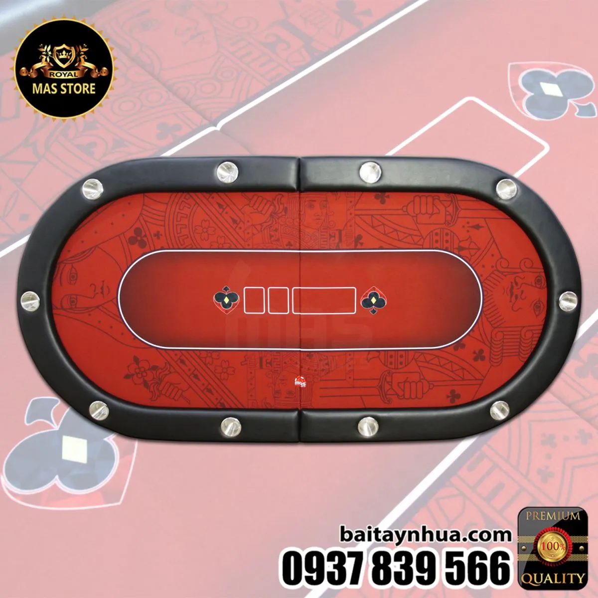 MẶT BÀN POKER GẬP MASFOLD® - MFT04 I Red