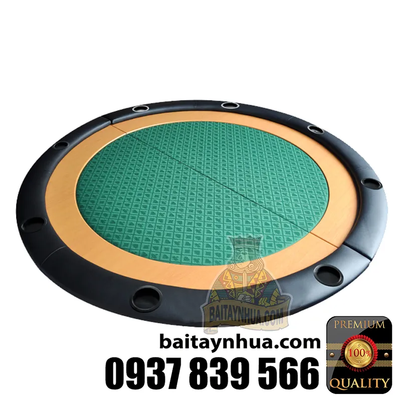 Mặt Bàn Tròn Viền Gỗ Suit Có Khay Cao Cấp