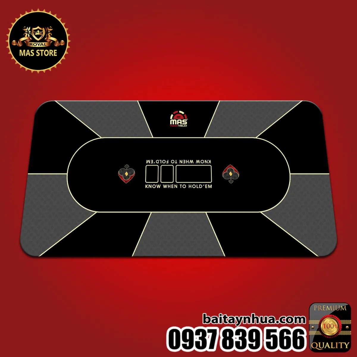THẢM POKER CAO SU CAO CẤP | GEM BLACK®️