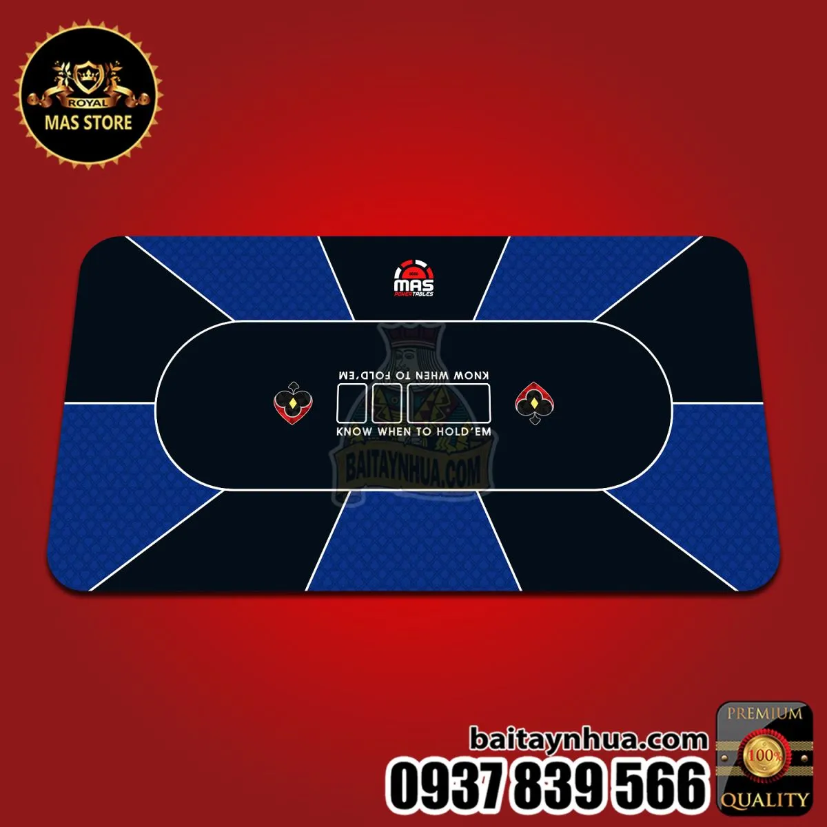 THẢM POKER CAO SU CAO CẤP | GEM BLUE®️
