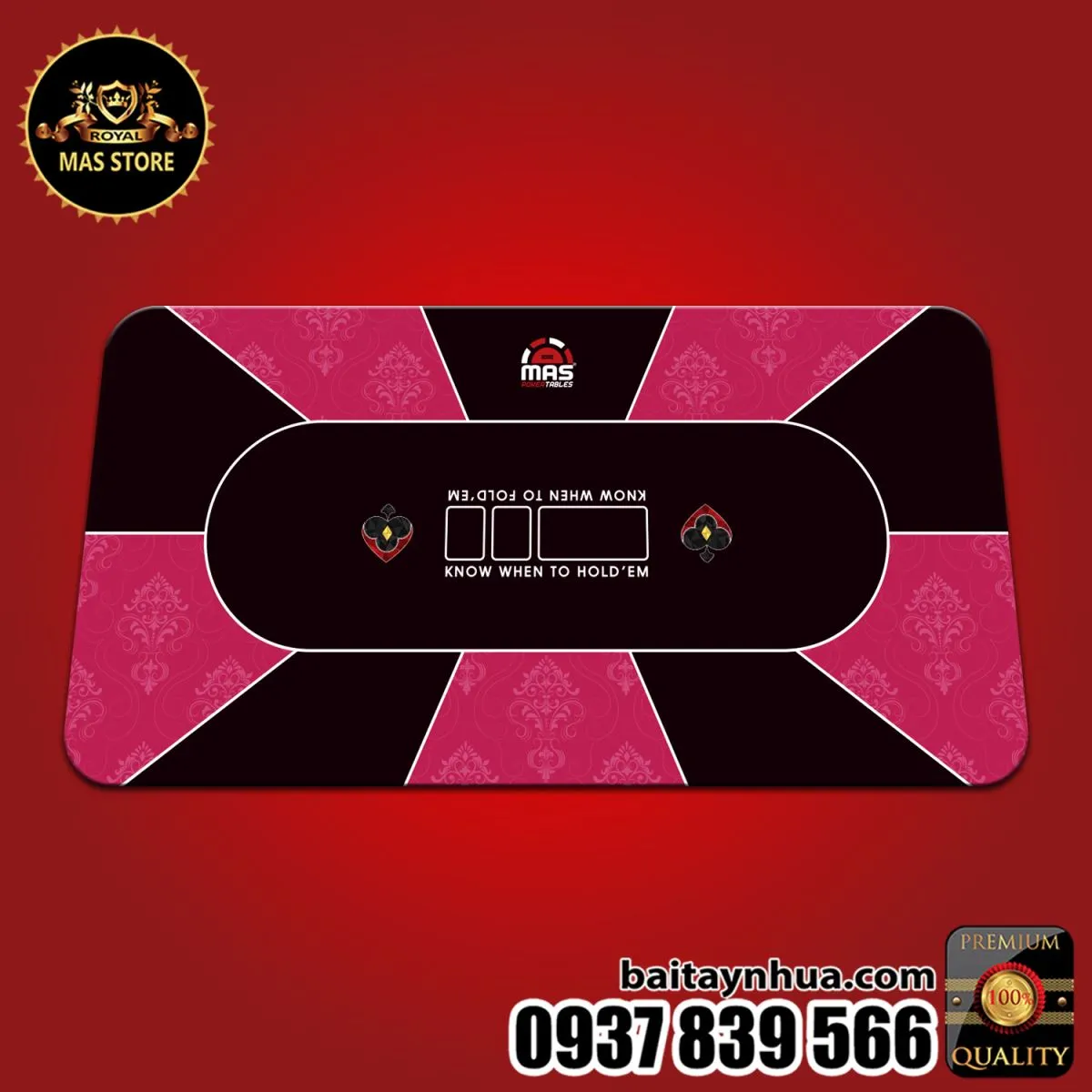 THẢM POKER CAO SU CAO CẤP | GEM PINK®️