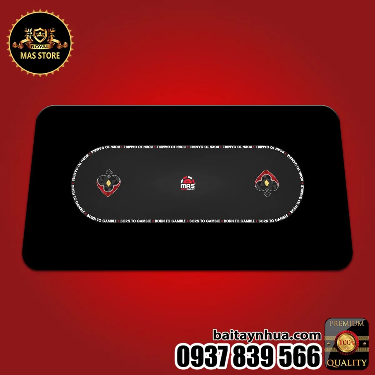 THẢM POKER CAO SU CAO CẤP | GEM TINY BLACK®️