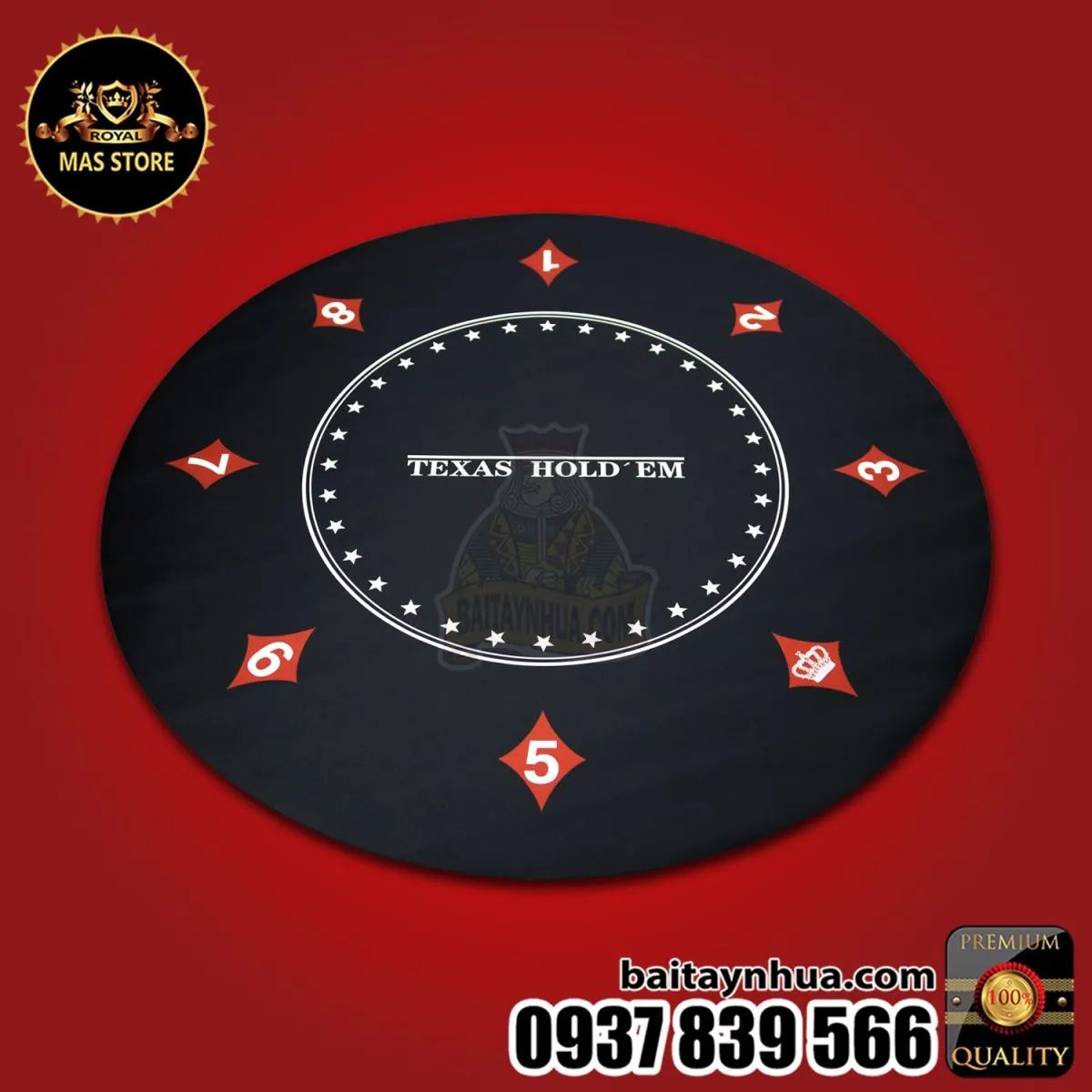 THẢM POKER TRÒN CAO SU CAO CẤP | BLACK