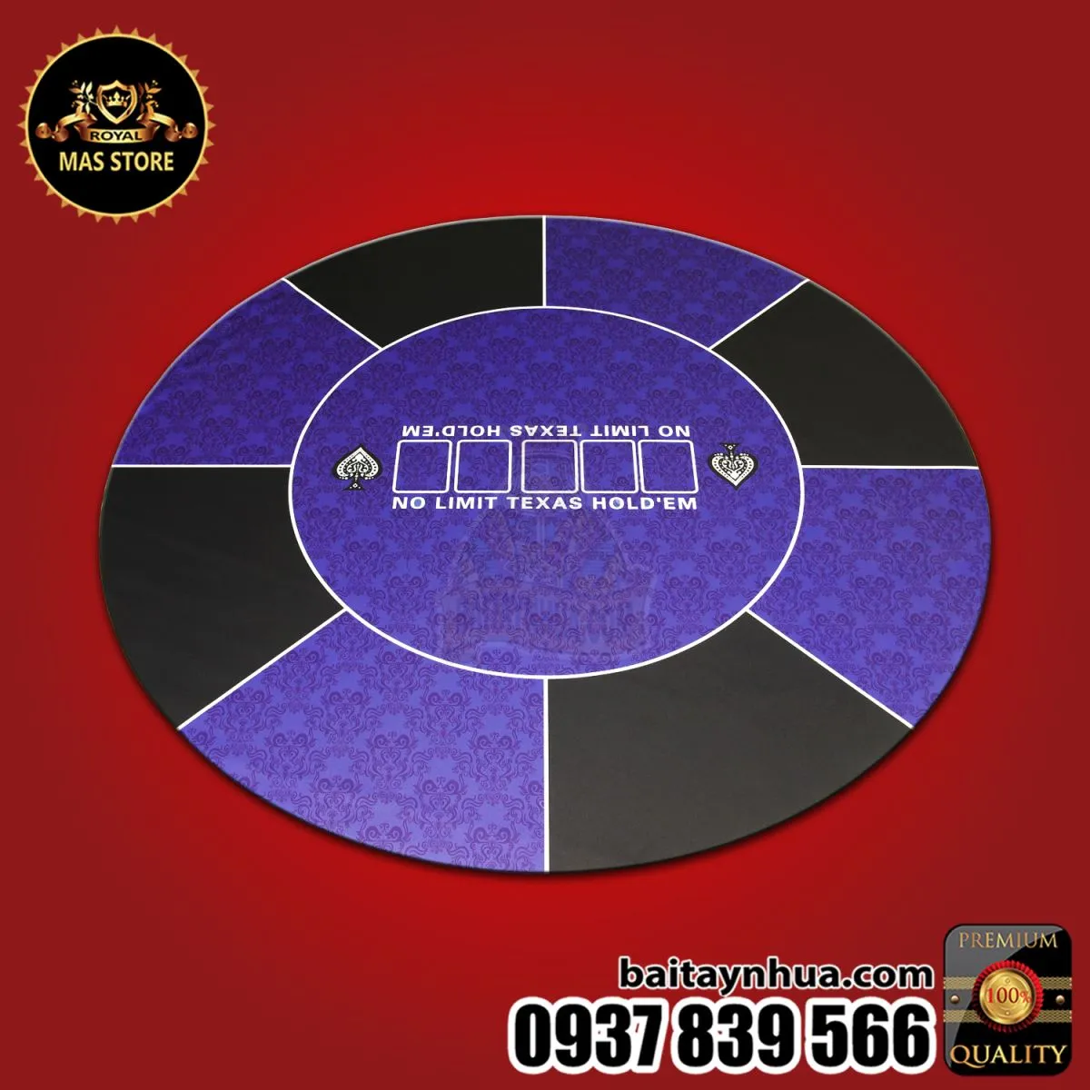 THẢM POKER TRÒN CAO SU CAO CẤP | BLUE