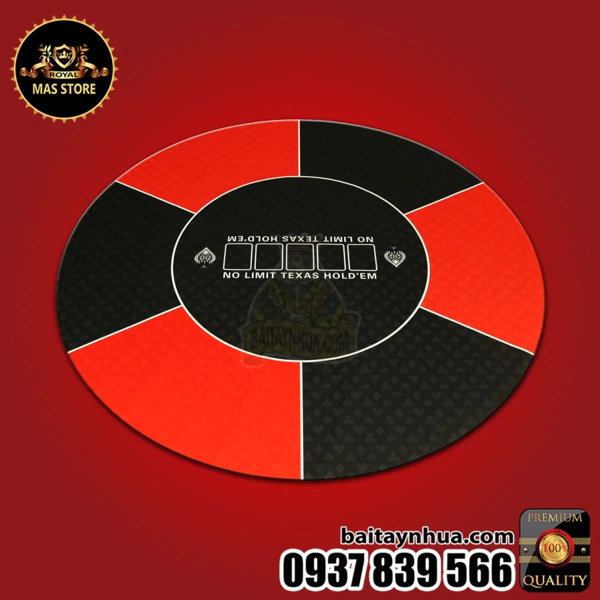 THẢM POKER TRÒN CAO SU CAO CẤP | RED